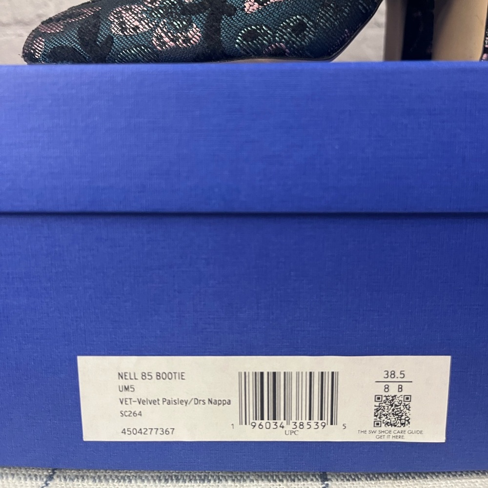 Stuart Weitzman Nell 85 jacquard ankle boots 38.5 - Picture 8 of 9